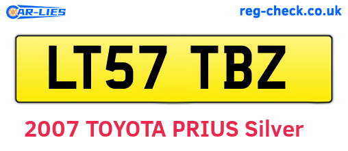 LT57TBZ are the vehicle registration plates.