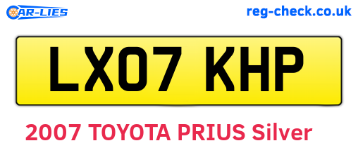 LX07KHP are the vehicle registration plates.