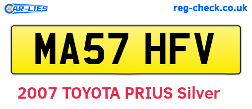 MA57HFV are the vehicle registration plates.