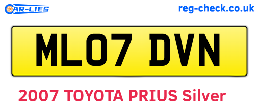 ML07DVN are the vehicle registration plates.