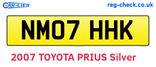 NM07HHK are the vehicle registration plates.