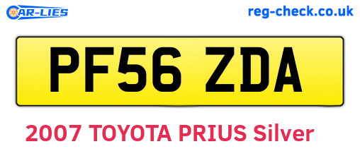 PF56ZDA are the vehicle registration plates.