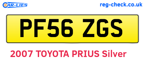 PF56ZGS are the vehicle registration plates.