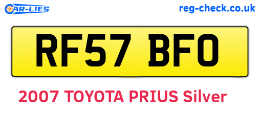 RF57BFO are the vehicle registration plates.