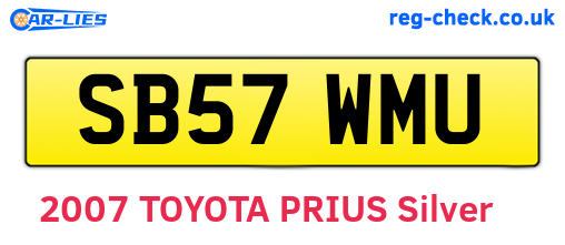 SB57WMU are the vehicle registration plates.