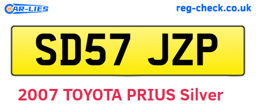 SD57JZP are the vehicle registration plates.
