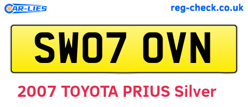 SW07OVN are the vehicle registration plates.