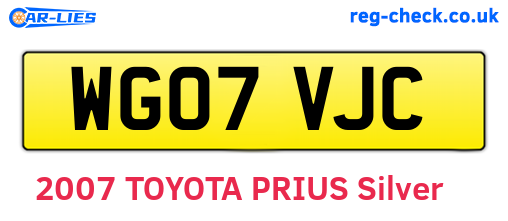 WG07VJC are the vehicle registration plates.