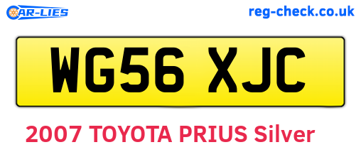 WG56XJC are the vehicle registration plates.