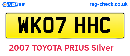 WK07HHC are the vehicle registration plates.