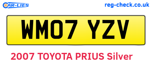 WM07YZV are the vehicle registration plates.