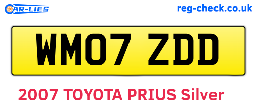 WM07ZDD are the vehicle registration plates.
