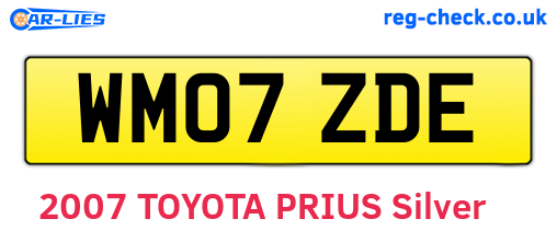 WM07ZDE are the vehicle registration plates.