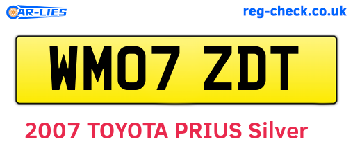 WM07ZDT are the vehicle registration plates.