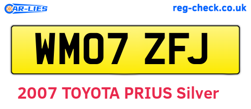 WM07ZFJ are the vehicle registration plates.