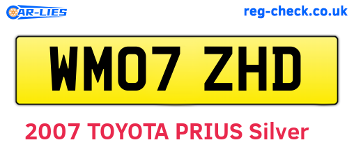 WM07ZHD are the vehicle registration plates.