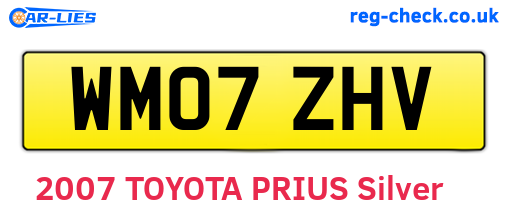 WM07ZHV are the vehicle registration plates.