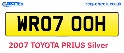 WR07OOH are the vehicle registration plates.