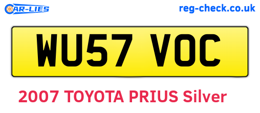 WU57VOC are the vehicle registration plates.
