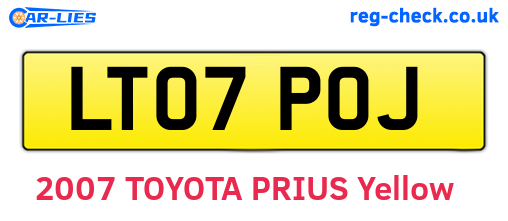 LT07POJ are the vehicle registration plates.