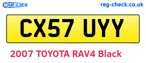 CX57UYY are the vehicle registration plates.