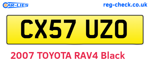 CX57UZO are the vehicle registration plates.