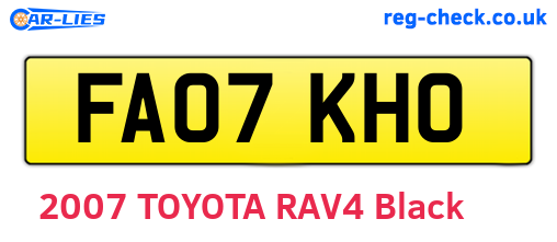 FA07KHO are the vehicle registration plates.
