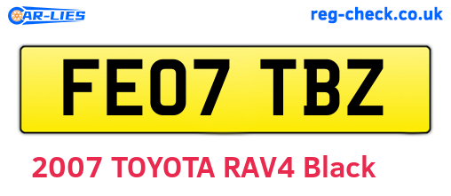 FE07TBZ are the vehicle registration plates.