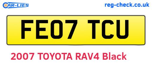 FE07TCU are the vehicle registration plates.