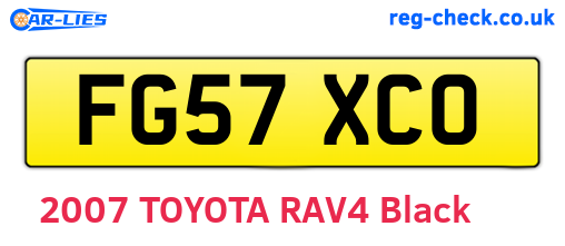 FG57XCO are the vehicle registration plates.