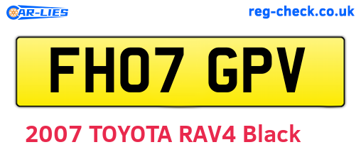 FH07GPV are the vehicle registration plates.