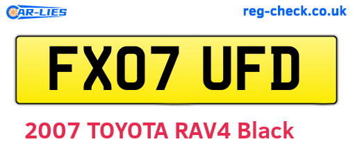 FX07UFD are the vehicle registration plates.