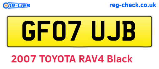 GF07UJB are the vehicle registration plates.