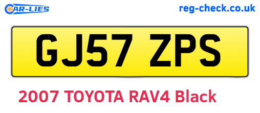 GJ57ZPS are the vehicle registration plates.