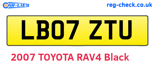 LB07ZTU are the vehicle registration plates.