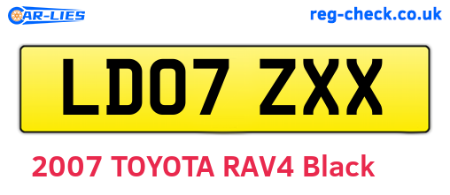 LD07ZXX are the vehicle registration plates.