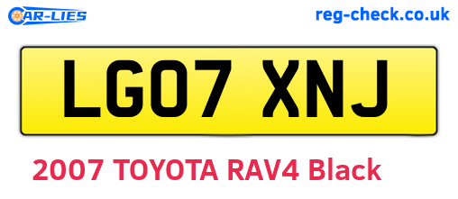 LG07XNJ are the vehicle registration plates.