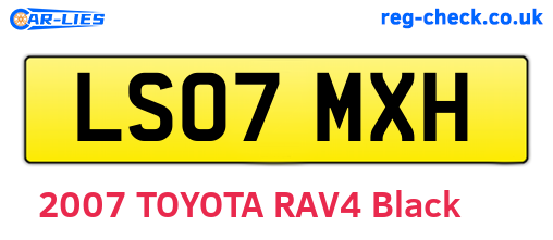 LS07MXH are the vehicle registration plates.