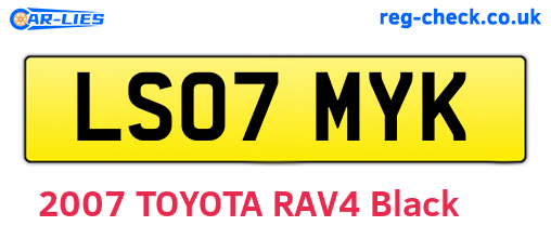 LS07MYK are the vehicle registration plates.