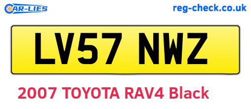 LV57NWZ are the vehicle registration plates.