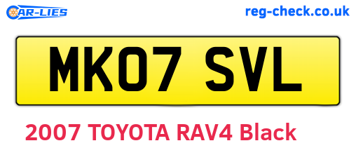 MK07SVL are the vehicle registration plates.