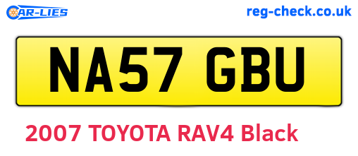 NA57GBU are the vehicle registration plates.