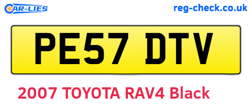 PE57DTV are the vehicle registration plates.