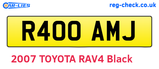 R400AMJ are the vehicle registration plates.