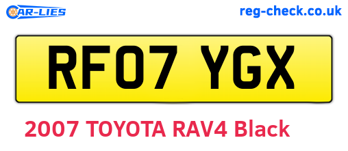 RF07YGX are the vehicle registration plates.
