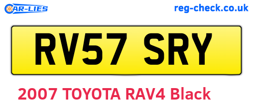 RV57SRY are the vehicle registration plates.