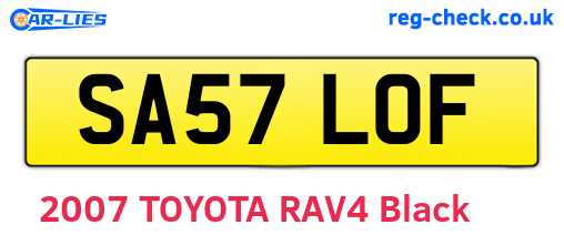 SA57LOF are the vehicle registration plates.