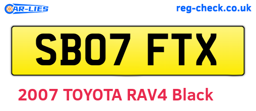 SB07FTX are the vehicle registration plates.