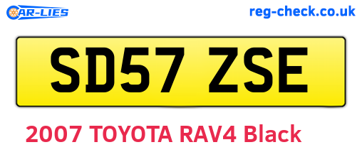 SD57ZSE are the vehicle registration plates.