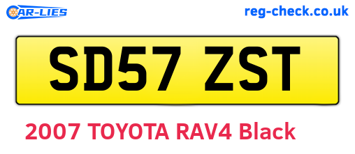 SD57ZST are the vehicle registration plates.